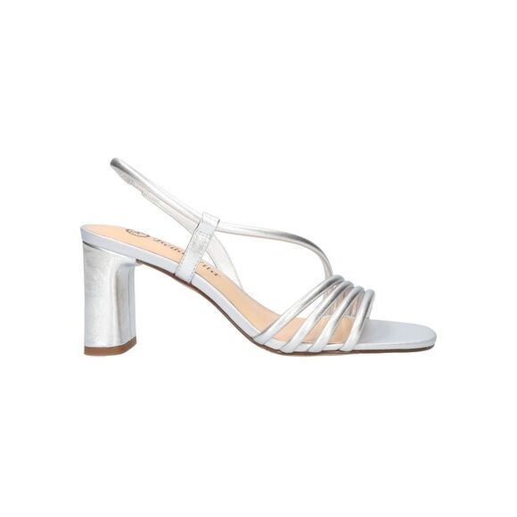 BELLA VITA Womens Silver Zariah Block Heel Slip On Leather Slingback Sandal 11 N